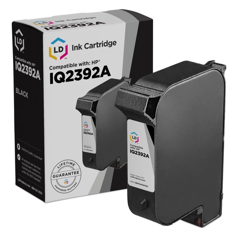LD Remanufactured Ink Cartridge Replacement for HP IQ2392A (Aqueous Black) Compatible w 1000 2650P 2800 300P 3600P 3800P 500P 11k 13K 22K 24K 24K-PC 26K 30K 9K 9K-L DA608 and More - Image 1